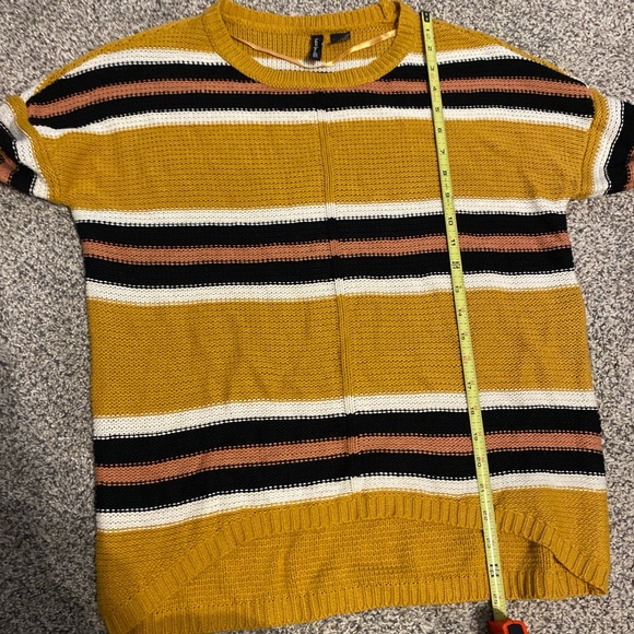 Free People Mustard Striped Crewneck Sweater - Picture 4 of 5